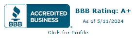 BBB Accredited Business - BBB Rating A+ 